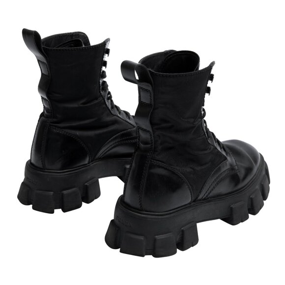 PRADA (Italy) Box Calf, Nylon, Monolith Combat Boots - Picture 6 of 6